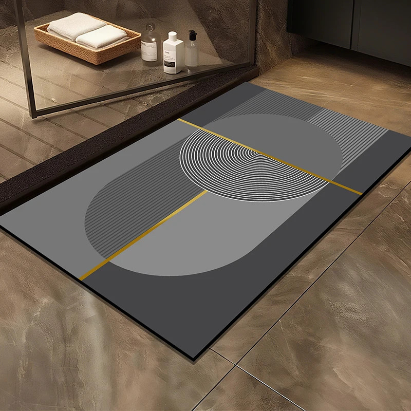 Bamboo Bath Mat - VIKAMA Luxuriöse Diatomeenerde Anti-Rutsch Badematte Saugfähiger