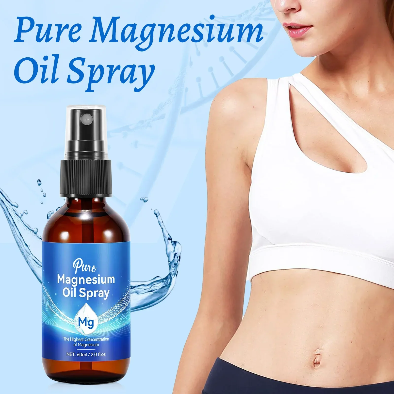 Bath Salts Magnesium - Magnesium-Körperölspray 60ml 10 Prozent Mineralstoffreiche Formel